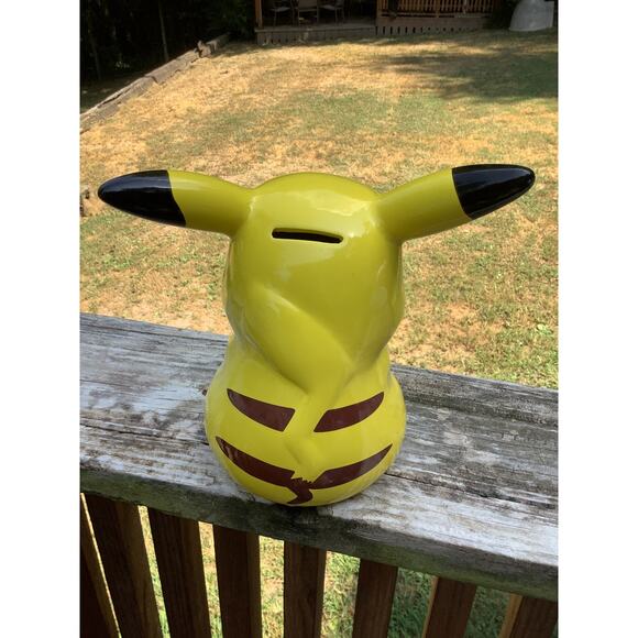 Pokemon Pikachu 9 Inch Coin Bank 2017 Fab-NY Ceramic Piggy Bank Excellent Cond - Picture 3 of 5